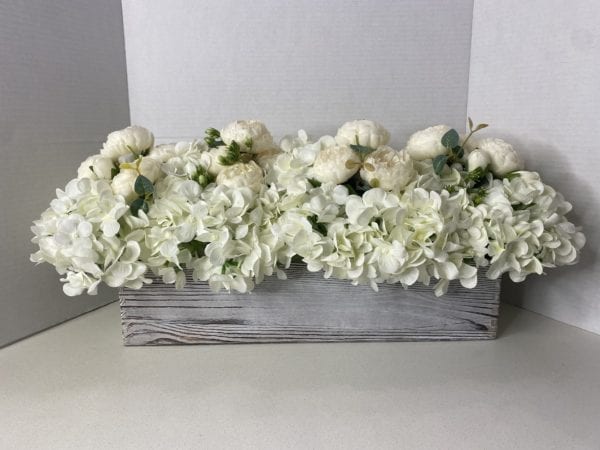 Hydrangea and Peony arrangement (select color)